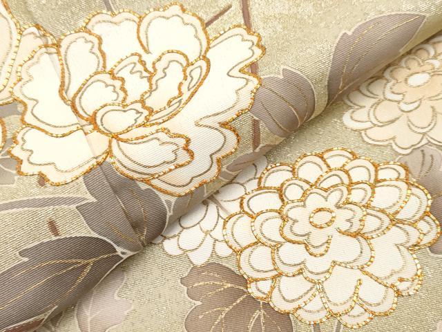 平和屋本店●極上 訪問着 駒刺繍 流水枝花文 金彩 鳩羽鼠色地 逸品 未使用 CYAA2003s5
