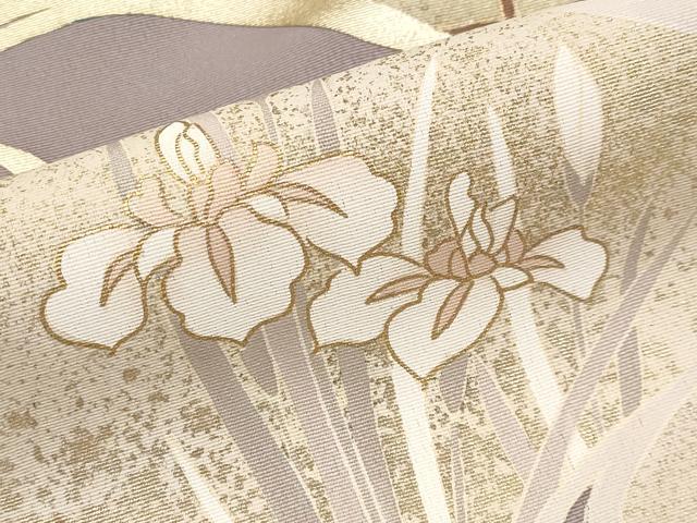 平和屋本店●極上 訪問着 駒刺繍 流水枝花文 金彩 鳩羽鼠色地 逸品 未使用 CYAA2003s5