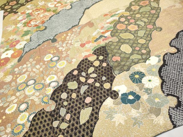 平和屋本店●極上 京友禅の第一人者 松井青々 訪問着 駒刺繍 絞り 雪芝枝花文 金彩 逸品 未使用 CYAA2004s5