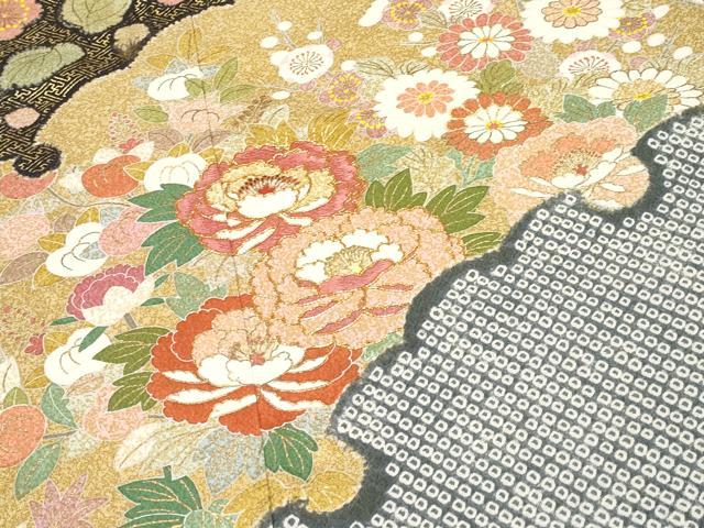 平和屋本店●極上 京友禅の第一人者 松井青々 訪問着 駒刺繍 絞り 雪芝枝花文 金彩 逸品 未使用 CYAA2004s5