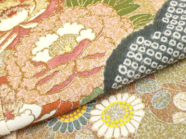 平和屋本店●極上 京友禅の第一人者 松井青々 訪問着 駒刺繍 絞り 雪芝枝花文 金彩 逸品 未使用 CYAA2004s5