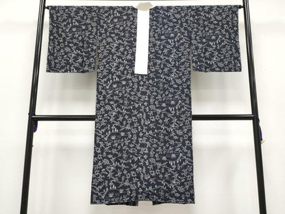 平和屋本店■上質な長襦袢　無双仕立て　粋風情　鳥獣戯画　濃紺地　反端付き　逸品　未使用　CYAA2012s5