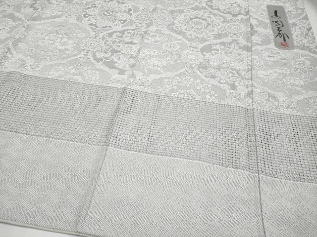 平和屋本店●極上 山岡古都・古都染人 染織美術品 薬墨染 天目織 お召 中国三大刺繍 スワトウ刺繍 訪問着 正倉院花鳥文 逸品 CYAA2017s5