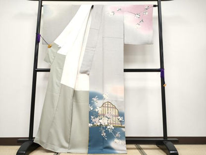 平和屋本店●極上 中村玉緒 訪問着 枝垂れ桜文 暈し染め 金彩 逸品 CYAA2022s5