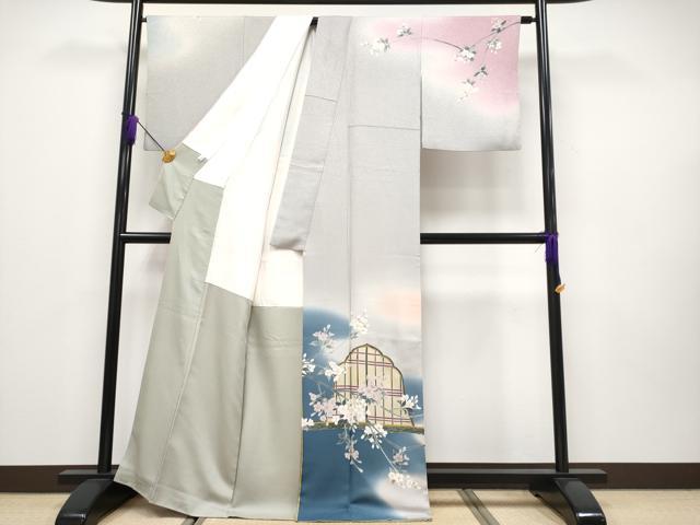 平和屋本店●極上 中村玉緒 訪問着 枝垂れ桜文 暈し染め 金彩 逸品 CYAA2022s5