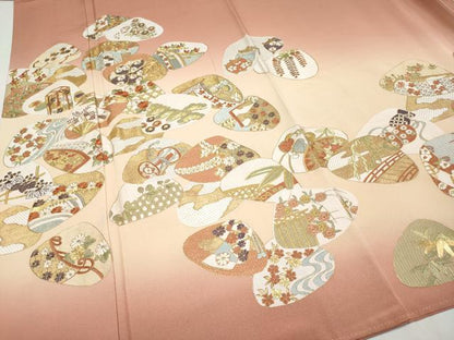 平和屋本店■極上　色留袖　総刺繍　駒刺繍　貝合せ吉祥枝花文　暈し染め　逸品　未使用　CYAA2029s5