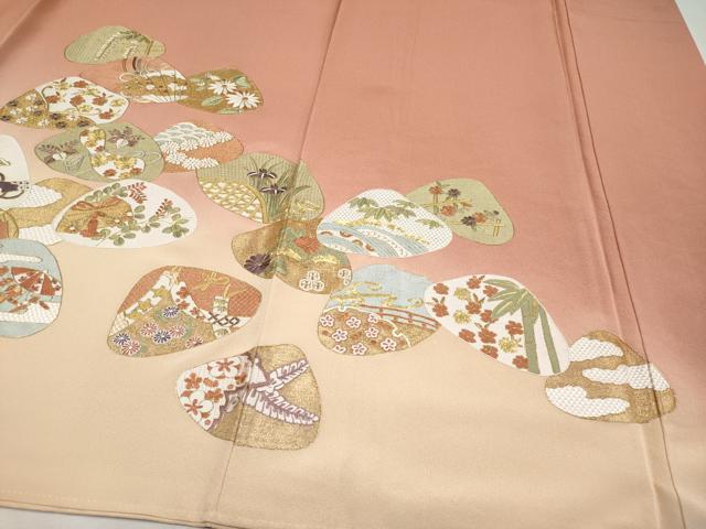 平和屋本店■極上　色留袖　総刺繍　駒刺繍　貝合せ吉祥枝花文　暈し染め　逸品　未使用　CYAA2029s5