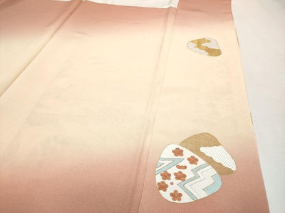 平和屋本店■極上　色留袖　総刺繍　駒刺繍　貝合せ吉祥枝花文　暈し染め　逸品　未使用　CYAA2029s5