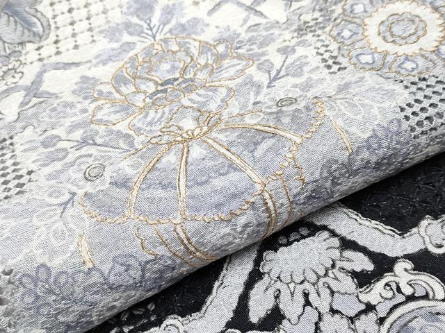 平和屋本店●極上 中国三大刺繍 スワトウ刺繍 訪問着 動物花唐草文 暈し染め 銀通し地 逸品 CYAA2033s5