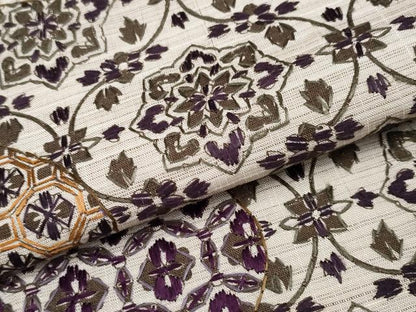 平和屋本店●極上 アタカスシルク 中国三大刺繍 スワトウ刺繍 訪問着 紬地 流水吉祥花唐草文 証紙付き 逸品 CYAA2034s5