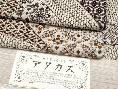 平和屋本店●極上 アタカスシルク 中国三大刺繍 スワトウ刺繍 訪問着 紬地 流水吉祥花唐草文 証紙付き 逸品 CYAA2034s5