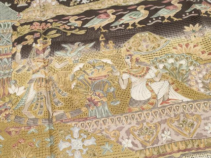 平和屋本店●最高級 中国三大刺繍 スワトウ刺繍 総刺繍 訪問着 エジプト壁画文様 暈し染め 金糸 逸品 CYAA2039s5