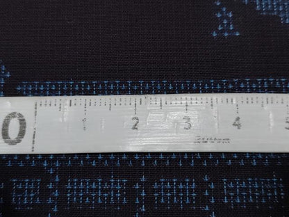 平和屋本店■極上　綿薩摩　東郷織物謹製　手織　160亀甲　實篤　永江明夫(正藍染)　風景文　逸品　未使用　CYAA2041s5