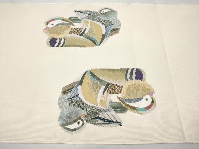 平和屋本店■極上　爪掻き本綴れ　八寸名古屋帯　鴛鴦　逸品　CYAA2059s5