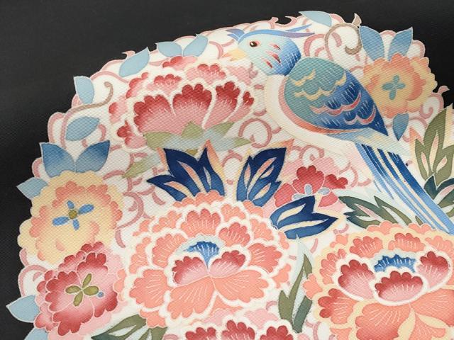平和屋本店●極上 本加賀友禅作家 押田正義 塩瀬 九寸名古屋帯 花鳥丸文 黒地 逸品 未使用 CYAA2065s5
