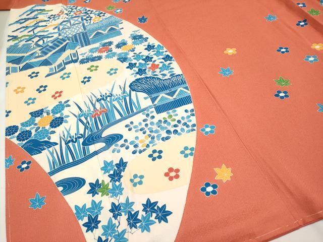 平和屋本店□極上 人間国宝 五代 田畑喜八 訪問着 御所解文 赤