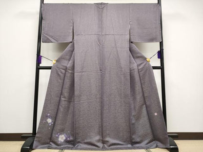 平和屋本店■極上　久保田一竹　幻の辻が花　色留訪問着　金通し地　やまと金ラベル　葡萄鼠色地　逸品　未使用　CYAA2107s5