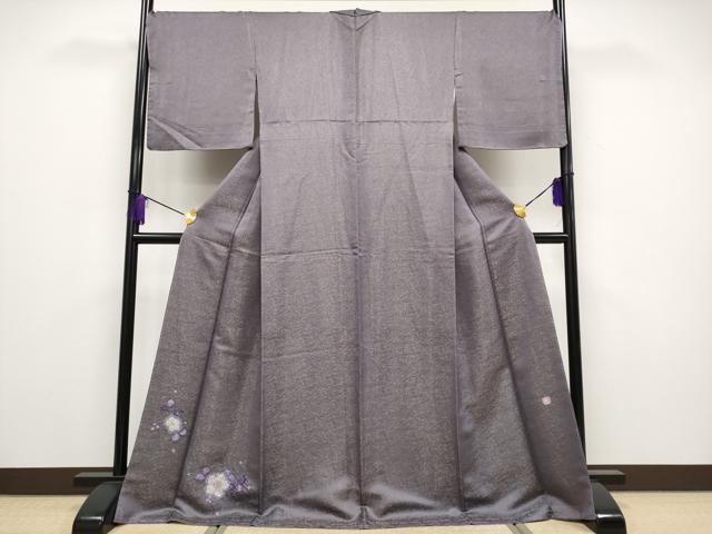 平和屋本店■極上　久保田一竹　幻の辻が花　色留訪問着　金通し地　やまと金ラベル　葡萄鼠色地　逸品　未使用　CYAA2107s5