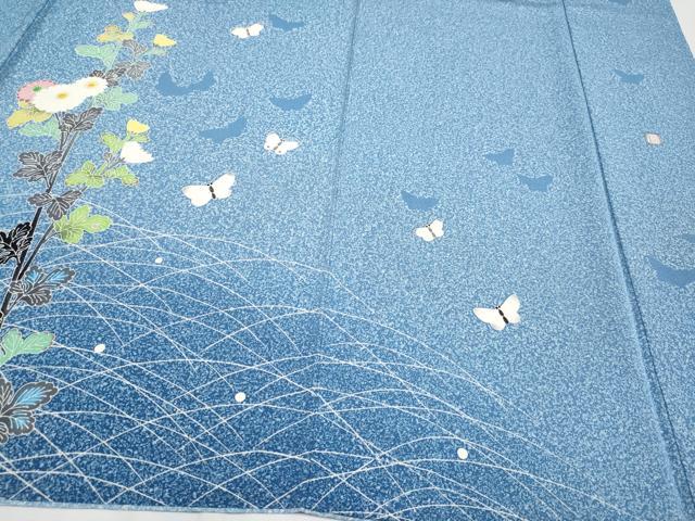 平和屋本店■極上　人間国宝　羽田登喜男　TOKIOetTOKI　訪問着　刺繍　鴛鴦花蝶文　金銀糸　薄花色地　逸品　CYAA2112s5