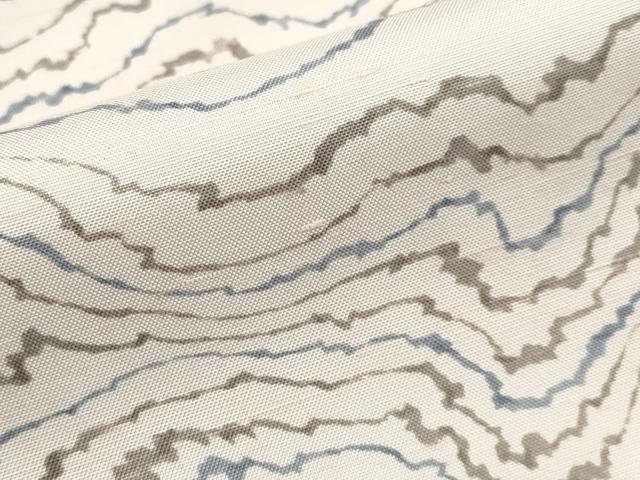 平和屋本店■極上　石川県指定無形文化財　牛首紬　白山工房　手織り　流線文　証紙付き　薄卵色地　逸品　未使用　CYAA2115s5