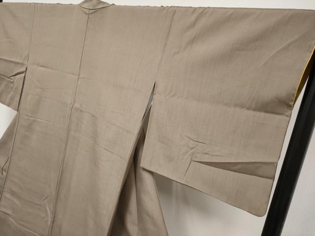 平和屋着物●極上　結城紬　色無地　樺茶色　証紙付き　逸品　CYAA4641s6