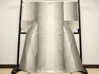 平和屋着物▽極上 本塩沢 やまだ織 単衣 縞 逸品 CYAA4305s6