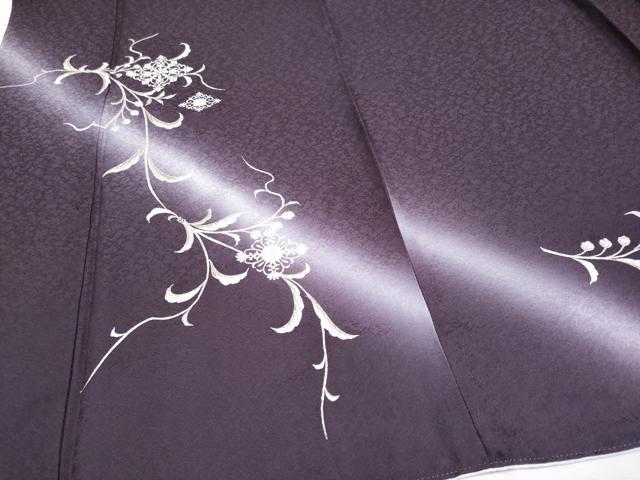 平和屋本店■極上　訪問着・長襦袢セット　総刺繍　花唐草菱文　暈し染め　銀糸　似せ紫色地　逸品　CYAA2796s5