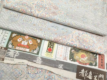 平和屋本店■極上　都喜ヱ門　本場大島紬　白大島　9マルキ　更紗伝来　木戸本スミエ作　藤絹織物謹製　証紙付き　逸品　CYAA2130s5