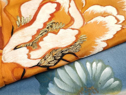 平和屋本店●極上 アンティーク 大正ロマン 振袖 駒刺繍 手描き 宝船 暈し染め 金銀彩 逸品 CYAA2135s5
