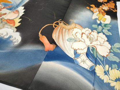 平和屋本店●極上 アンティーク 大正ロマン 振袖 駒刺繍 手描き 宝船 暈し染め 金銀彩 逸品 CYAA2135s5
