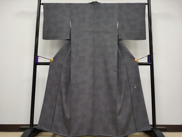 平和屋本店●極上 彫士：双光 染士：昌亮 江戸小紋 雪輪重ね文 濃紺地 逸品 未使用 CYAA2155s5
