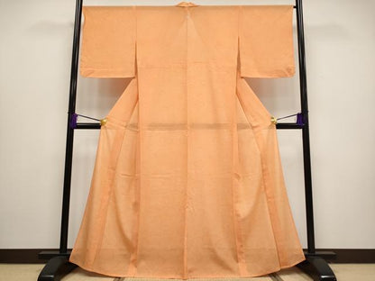 平和屋本店＊極上 夏物 人間国宝 小宮康孝 江戸小紋 絽 鮫小紋柄 丸繋ぎ 黄丹色地 逸品 未使用 CYAA2167s5