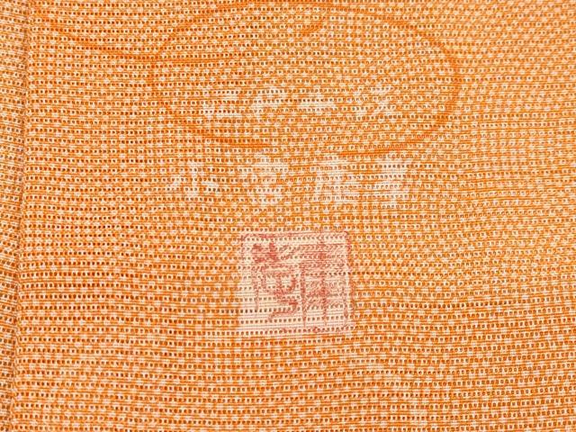 平和屋本店＊極上 夏物 人間国宝 小宮康孝 江戸小紋 絽 鮫小紋柄 丸繋ぎ 黄丹色地 逸品 未使用 CYAA2167s5