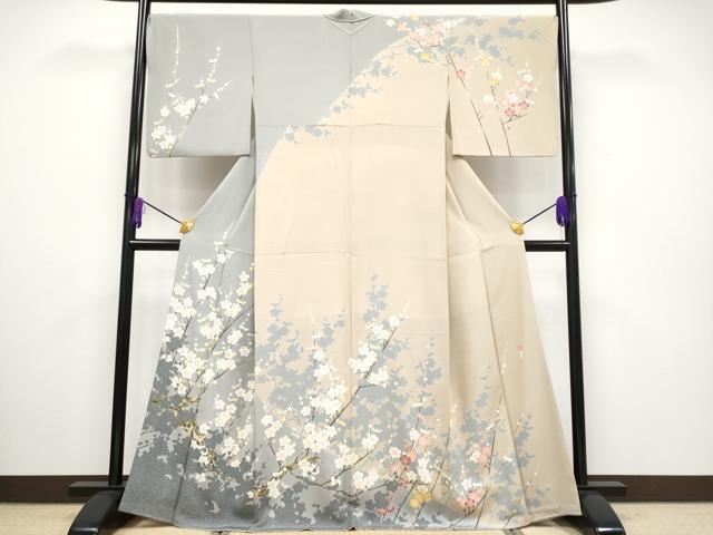 平和屋本店●極上 十日町友禅作家 村松竜介 訪問着 枝梅文 金彩 逸品 CYAA2181s5