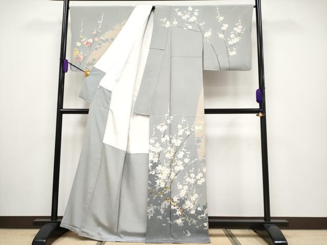 平和屋本店●極上 十日町友禅作家 村松竜介 訪問着 枝梅文 金彩 逸品 CYAA2181s5