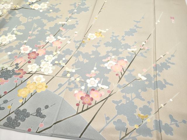 平和屋本店●極上 十日町友禅作家 村松竜介 訪問着 枝梅文 金彩 逸品 CYAA2181s5