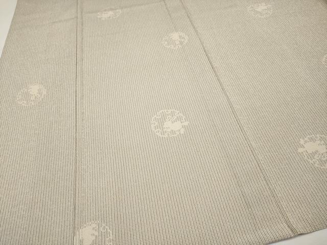 平和屋本店▽極上 本塩沢 単衣 雪輪兎文 肌色地 逸品 CYAA2188s5