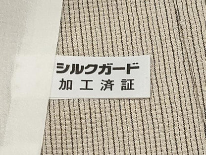 平和屋本店▽極上 本塩沢 単衣 雪輪兎文 肌色地 逸品 CYAA2188s5