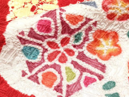 平和屋本店■極上　七五三　女の子　3歳　祝着　絞り　雲取り鞠花文　逸品　CYAA2190s5