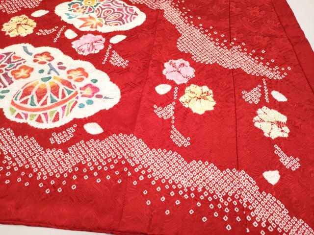平和屋本店■極上　七五三　女の子　3歳　祝着　絞り　雲取り鞠花文　逸品　CYAA2190s5