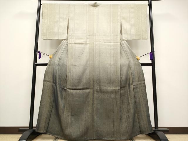 平和屋本店■極上　ひなや工房　くむ・あむ・おる　伊豆蔵明彦　組織　訪問着　紬地　単衣　霞文　金通し地　逸品　CYAA2193s5