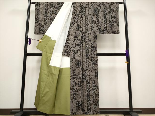 平和屋本店■希少　本場大島紬　吉三郎　吉織物謹製　割込絣織　新御所のしおり　証紙付き　逸品　未使用　CYAA2194s5