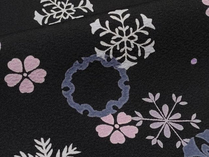 平和屋本店●極上 小紋 雪華文 黒地 逸品 未使用 CYAA2196s5