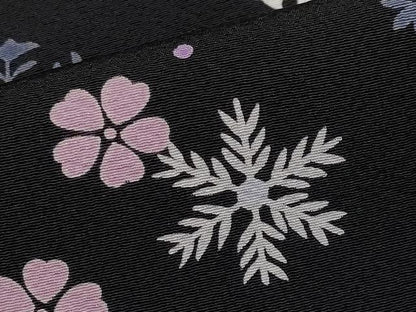 平和屋本店●極上 小紋 雪華文 黒地 逸品 未使用 CYAA2196s5