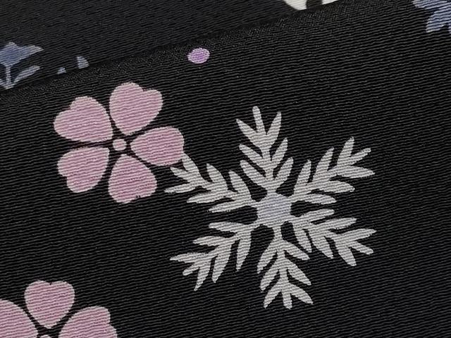 平和屋本店●極上 小紋 雪華文 黒地 逸品 未使用 CYAA2196s5