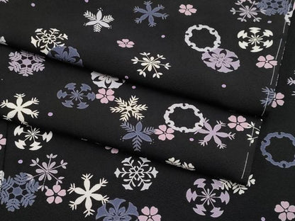 平和屋本店●極上 小紋 雪華文 黒地 逸品 未使用 CYAA2196s5