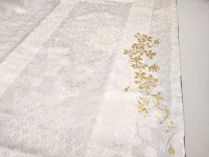 平和屋本店■極上　華道家　假屋崎省吾プロデュース　きものの世界　振袖　刺繍　草花文　暈し染め　金銀彩　濃紺地　逸品　CYAA2200s5