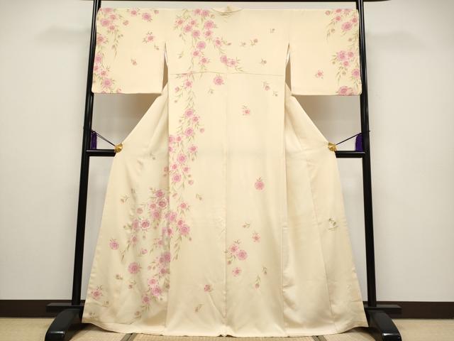 平和屋本店■極上　松田聖子　SEIKO MATSUDA　訪問着　刺繍　枝垂れ桜文　丁子色地　逸品　CYAA2201s5