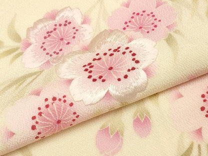 平和屋本店■極上　松田聖子　SEIKO MATSUDA　訪問着　刺繍　枝垂れ桜文　丁子色地　逸品　CYAA2201s5