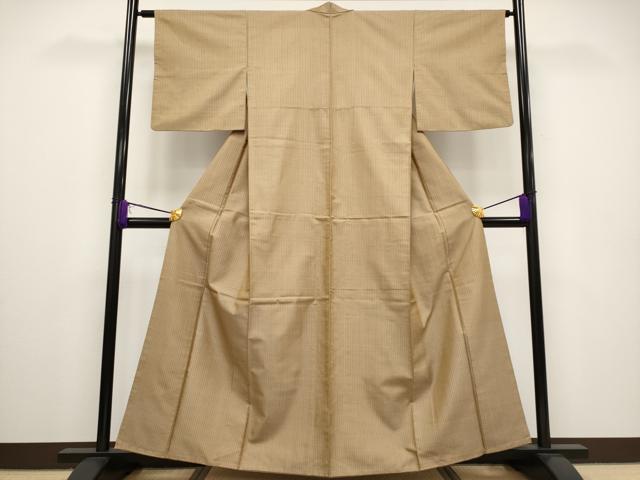 平和屋本店■極上　山下八百子　本場黄八丈　市松綾織　紬　逸品　CYAA2207s5